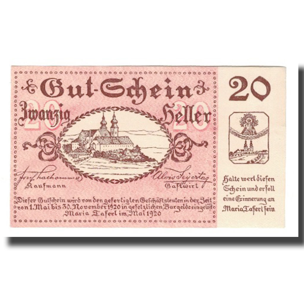 Geldschein, Österreich, Maria Taferl N.Ö. Prv. Josef Thalhammer und Alois