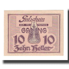 Banknote, Austria, Gaming N.Ö. Gemeinde, 10 Heller, Texte, 1920, 1920-12-31