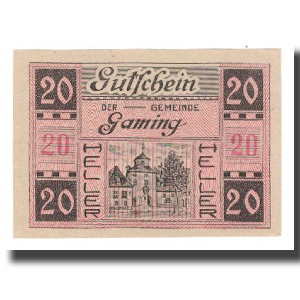 Banknote, Austria, Gaming N.Ö. Gemeinde, 20 Heller, texte 1, 1920, 1920-12-31