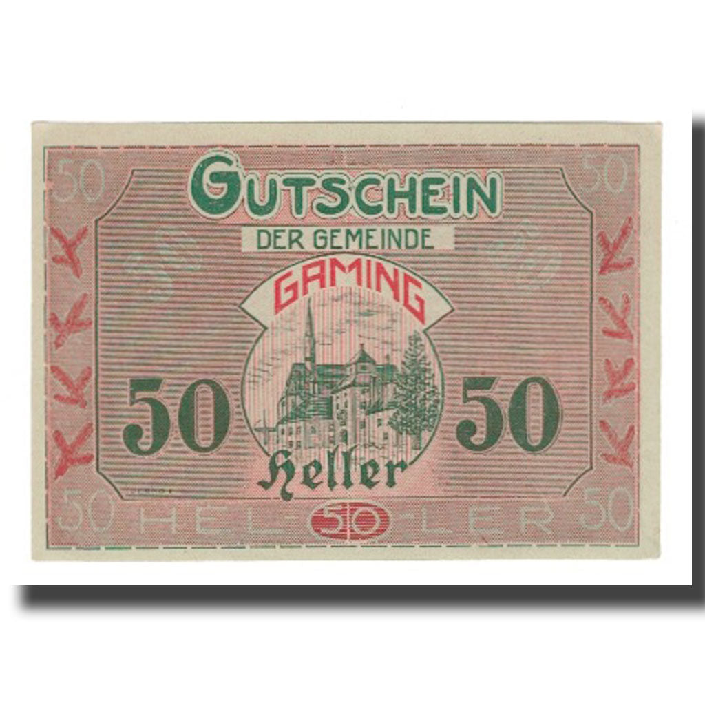 Banknote, Austria, Gaming N.Ö. Gemeinde, 50 Heller, Texte  5, 1920, 1920-12-31
