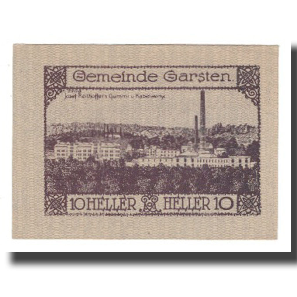 Billete, Austria, Garsten O.Ö. Gemeinde, 10 Heller, paysage, UNC, Mehl:FS 224