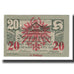 Nota, Áustria, Igls, Tirol, Kurgemeinde, 20 Heller, paysage, 1920, 1920-12-31