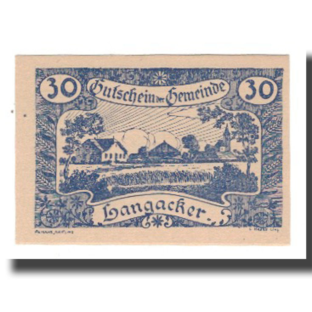 Billete, Austria, Langacker bei Perg O.Ö. Gemeinde, 30 Heller, texte 1, 1920