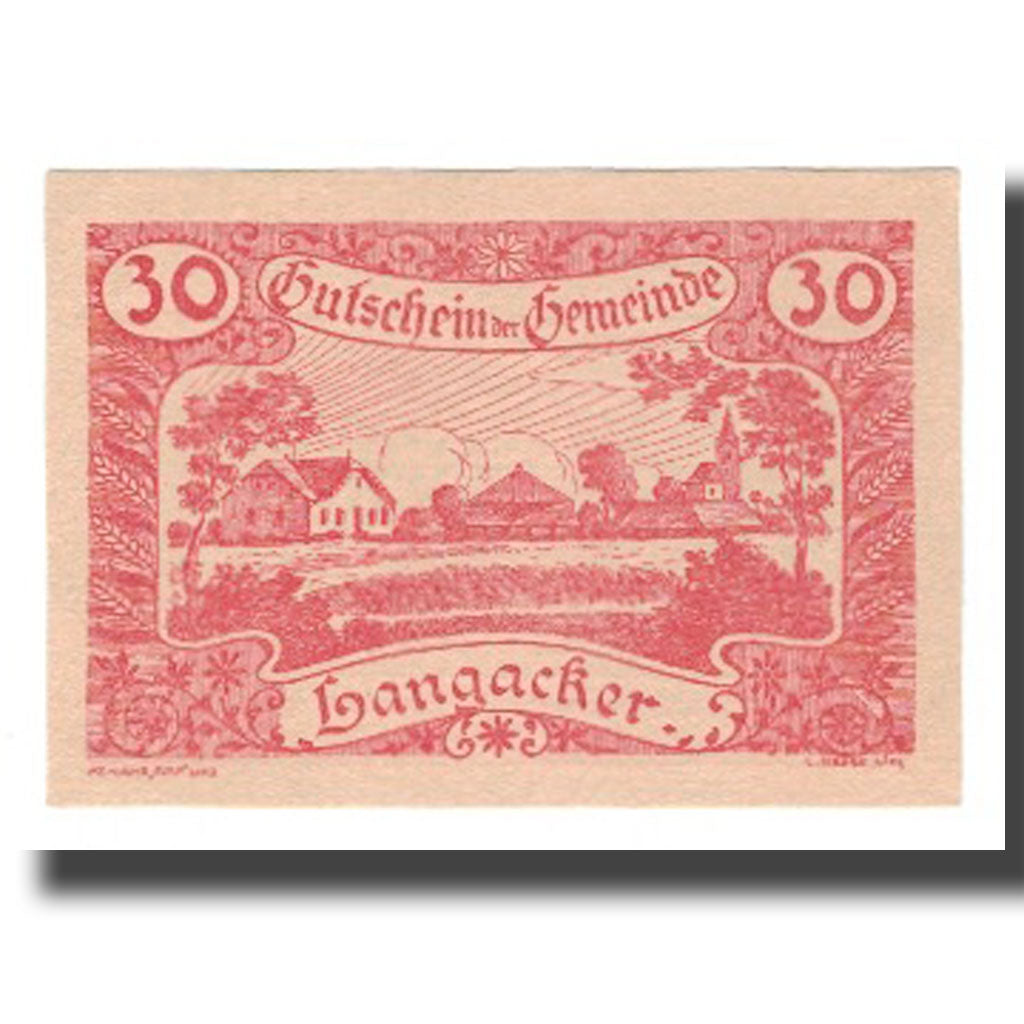 Billete, Austria, Langacker bei Perg O.Ö. Gemeinde, 30 Heller, Texte  5, 1920