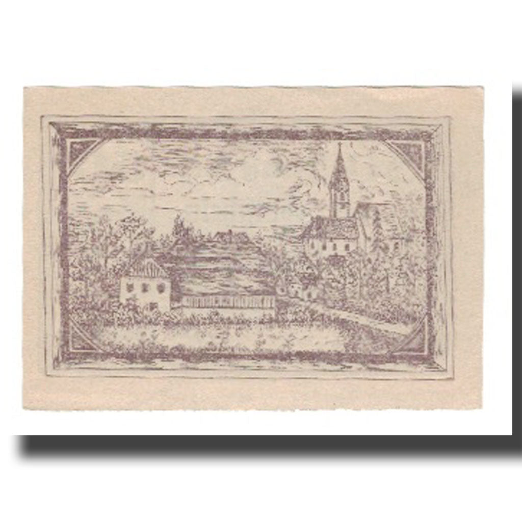 Nota, Áustria, Pötting, 50 Heller, paysage, 1921, 1921-10-31, UNC(65-70)