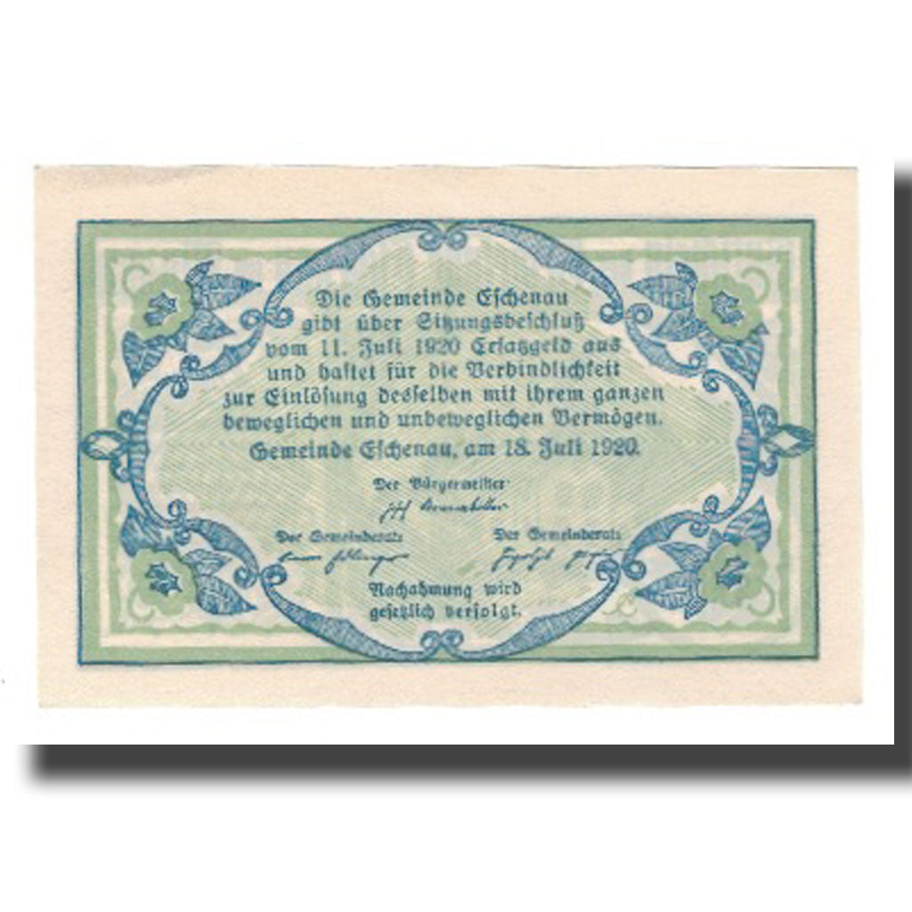Banknote, Austria, Eschenau Im Pinzgau Sbg. Gemeinde, 10 Heller, Texte, 1920
