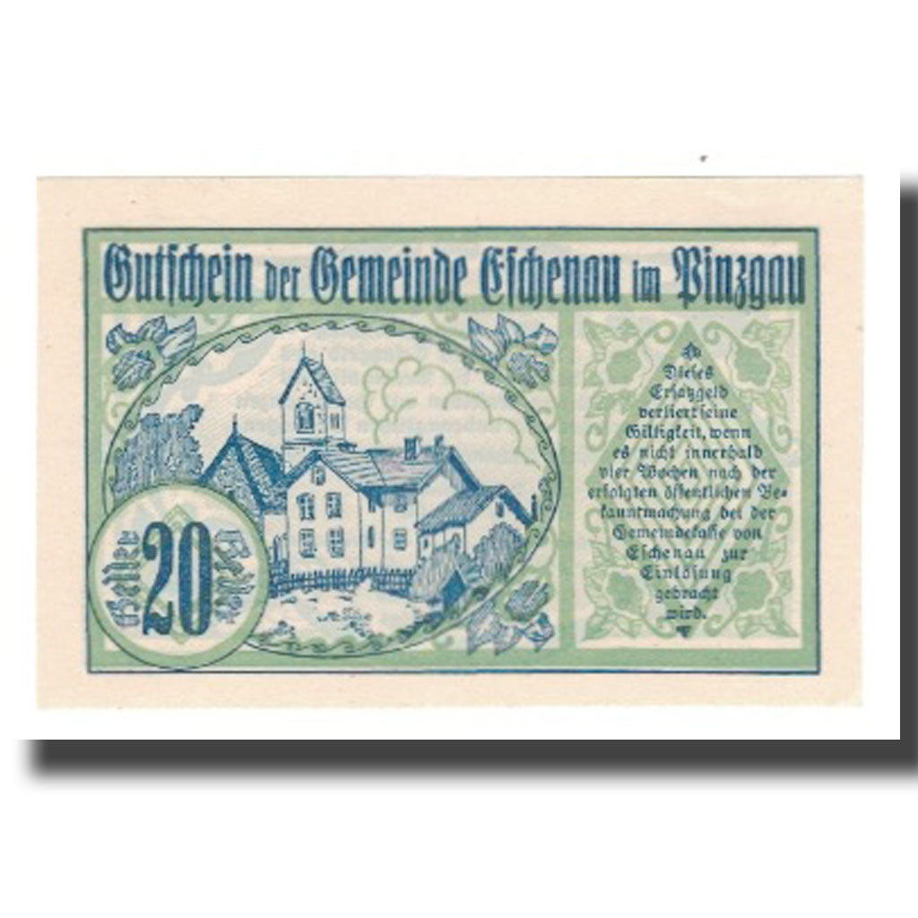Banknote, Austria, Eschenau Im Pinzgau Sbg. Gemeinde, 20 Heller, texte 1, 1920