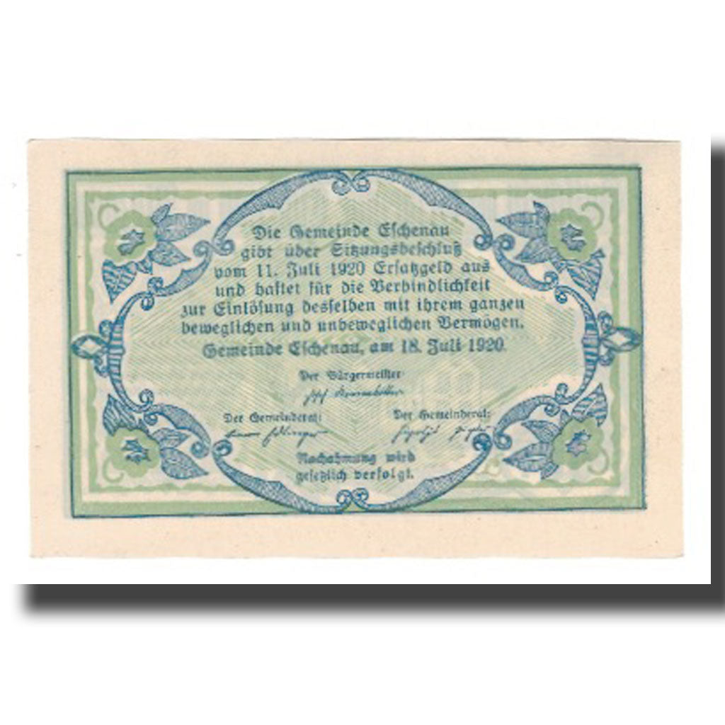 Banknote, Austria, Eschenau Im Pinzgau Sbg. Gemeinde, 50 Heller, Texte 2, 1920