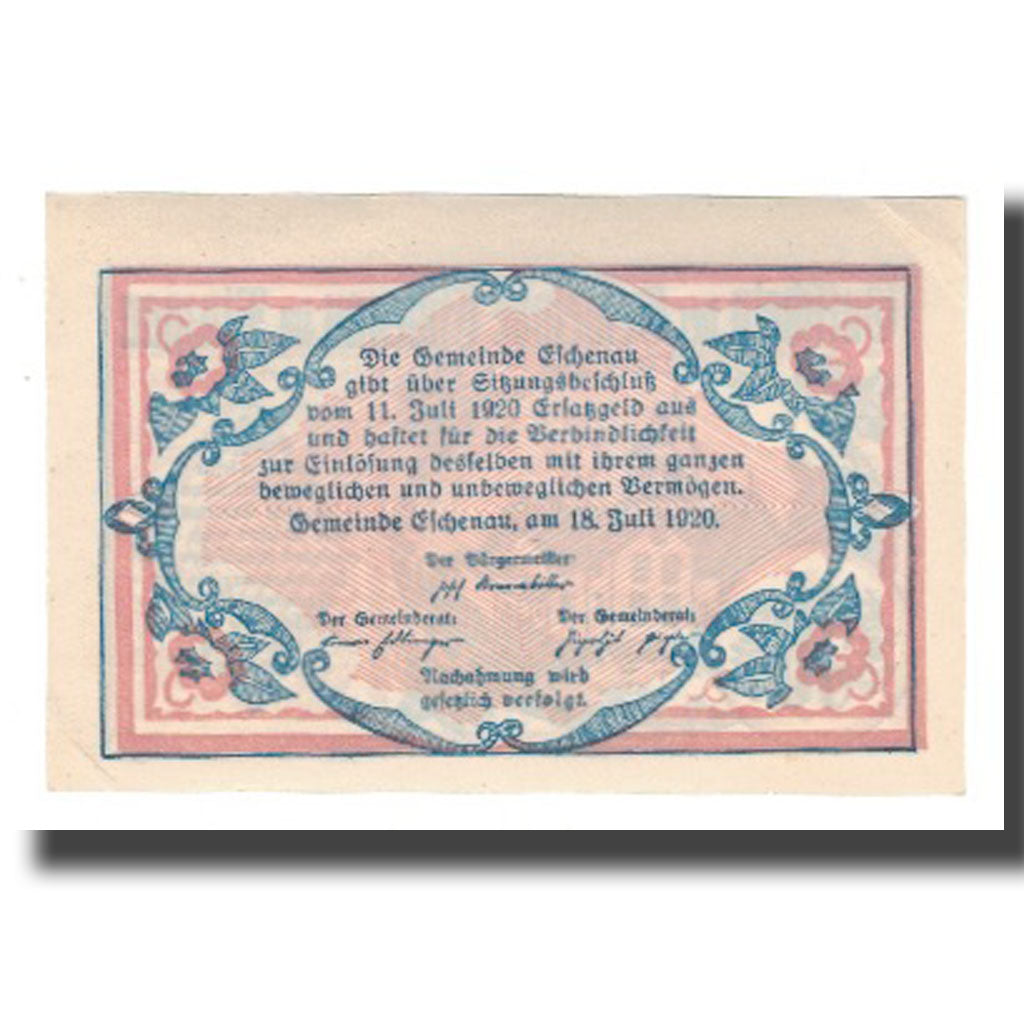 Banknote, Austria, Eschenau Im Pinzgau Sbg. Gemeinde, 50 Heller, Texte  5, 1920