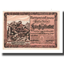 Banconote, Austria, Eisenerz Stm. Marktgemeinde, 50 Heller, texte 1, 1920