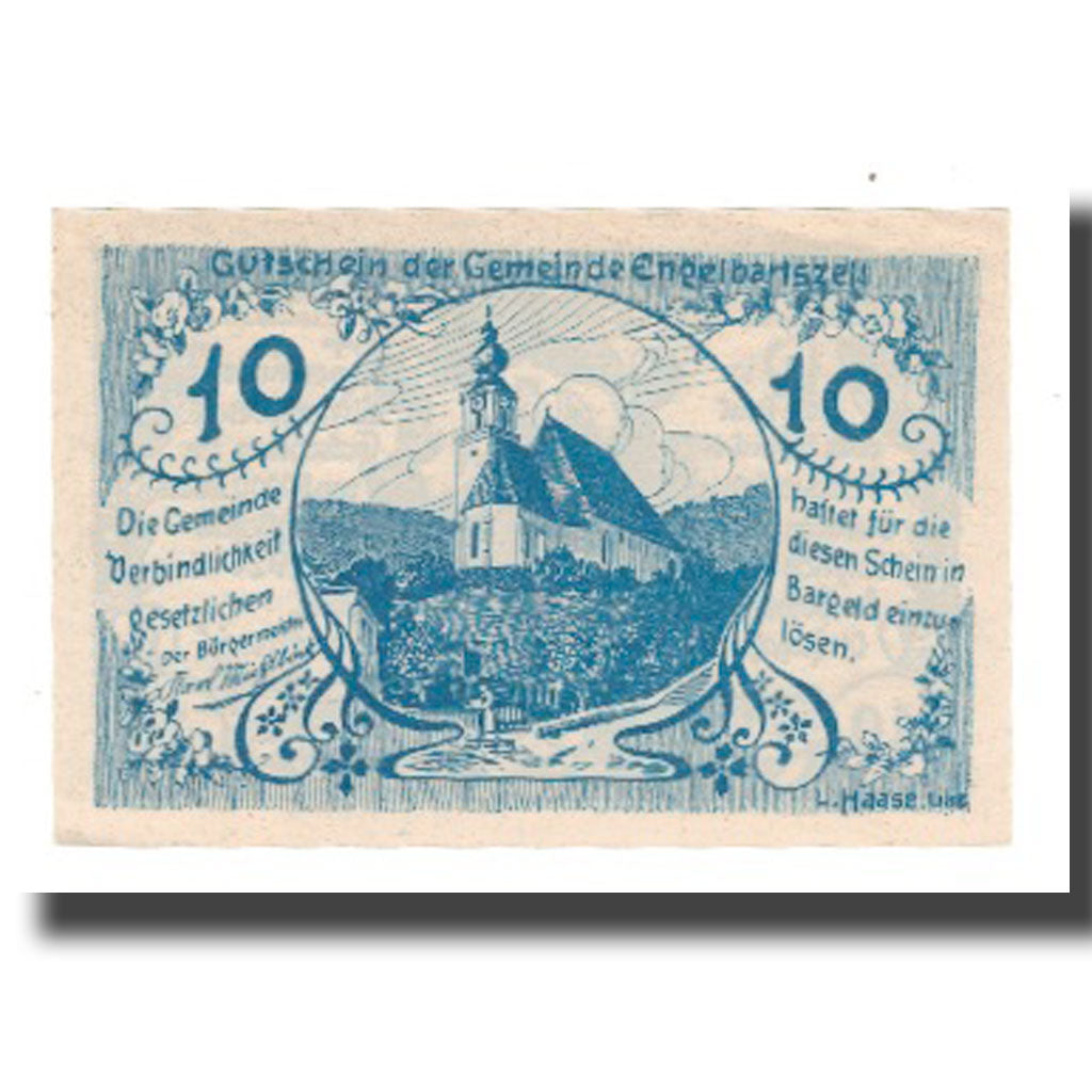 Billete, Austria, Engelhartszell O.Ö. Gemeinde, 10 Heller, Blason, 1920