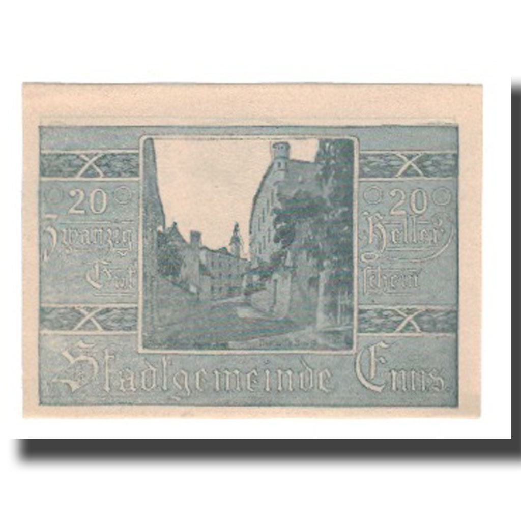 Billete, Austria, Enns O.Ö. Stadtgemeinde, 20 Heller, Blason 1, 1920