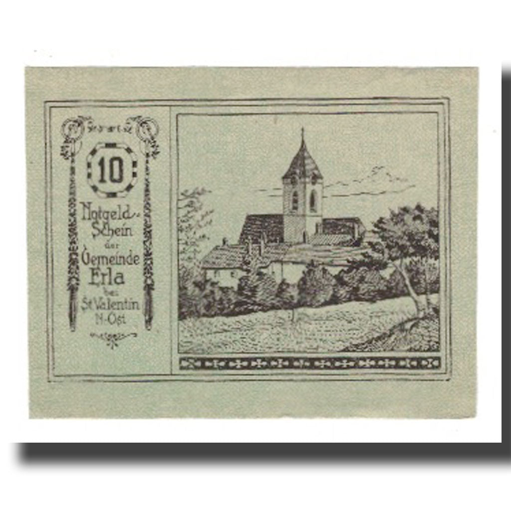 Banknote, Austria, Erla N.Ö. Gemeinde, 10 Heller, Clocher, 1920, 1920-12-31