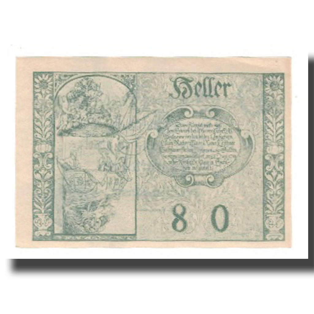 Banknote, Austria, Fischlham O.Ö. Gemeinde, 80 Heller, Texte 2, 1921