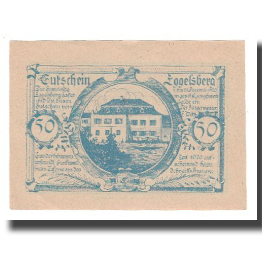 Banknote, Austria, Eggelsberg O.Ö. Gemeinde, 50 Heller, Texte 2, 1920