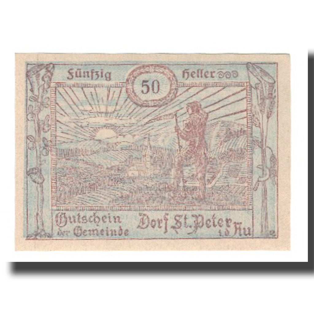 Billete, Austria, St Peter in der Au, 50 Heller, Texte 2, 1920, 1920-12-30, UNC