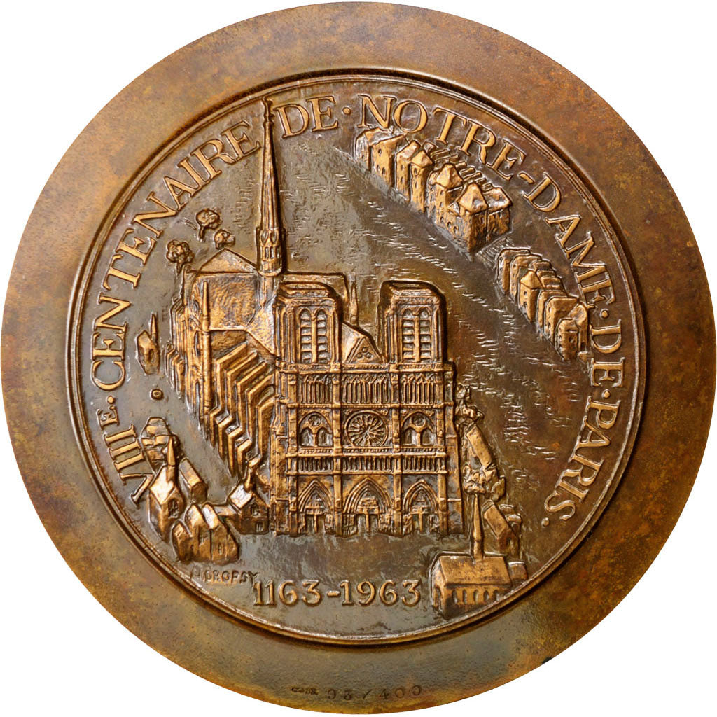 Francia, Medal, French Fifth Republic, Religions & beliefs, Dropsy, FDC, Bronce