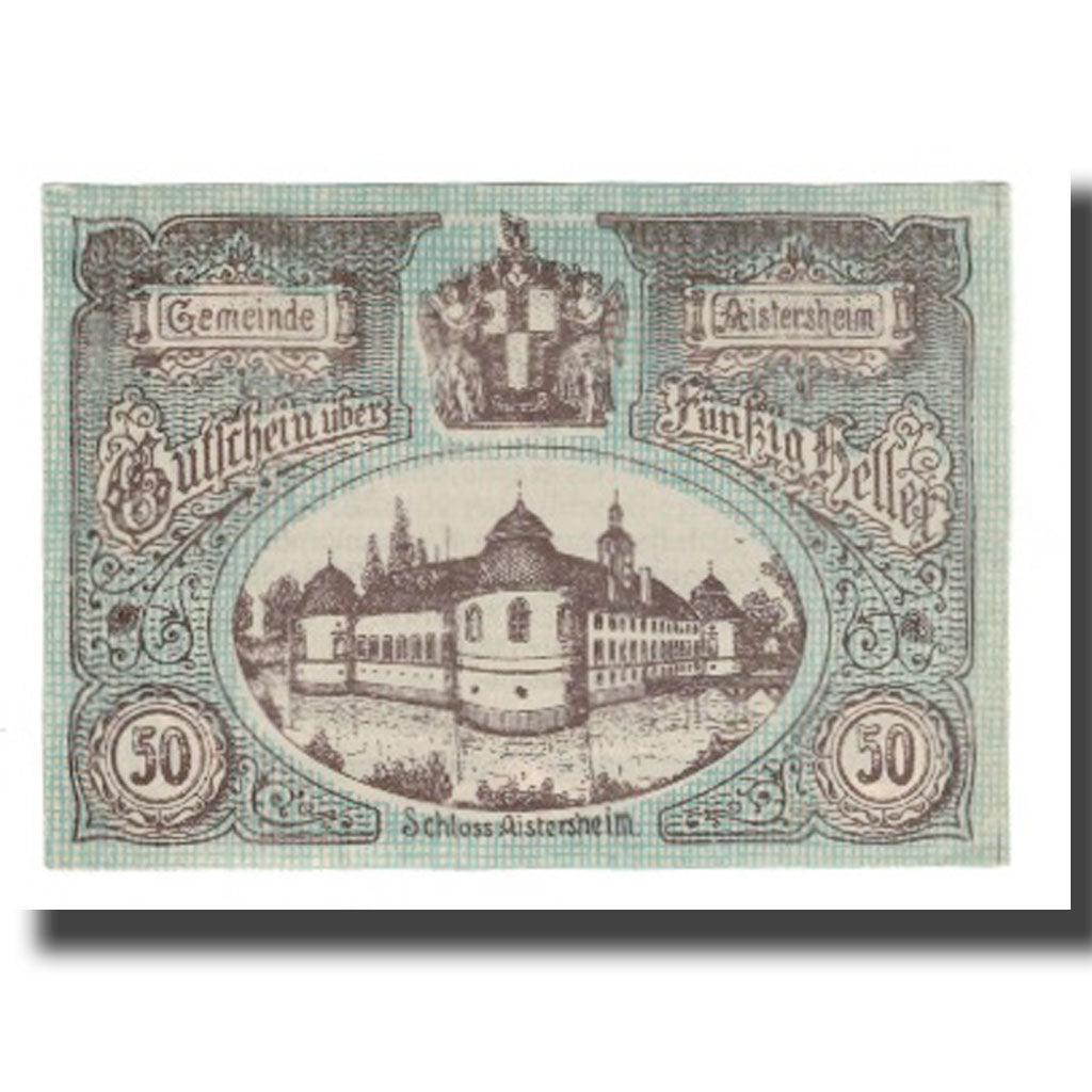 Nota, Áustria, Aistersheim, 50 Heller, Texte 3, 1921, 1921-05-31, UNC(65-70)