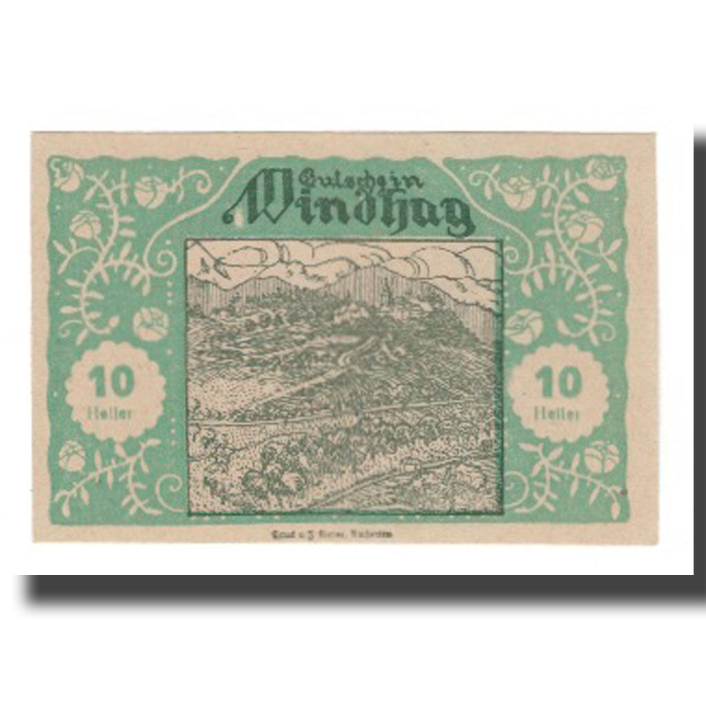 Billete, Austria, Windhag bei Waidhofen an der Ybbs N.Ö. Gemeinde, 10 Heller