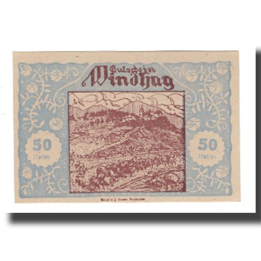 Nota, Áustria, Windhag bei Waidhofen an der Ybbs N.Ö. Gemeinde, 50 Heller
