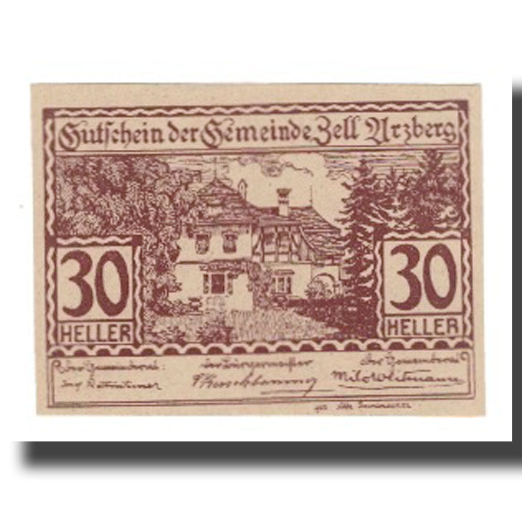 Nota, Áustria, Zell Arzberg, 30 Heller, texte 1, 1920, 1920-12-30, UNC(65-70)