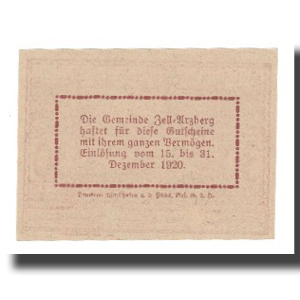 Nota, Áustria, Zell Arzberg, 30 Heller, texte 1, 1920, 1920-12-30, UNC(65-70)