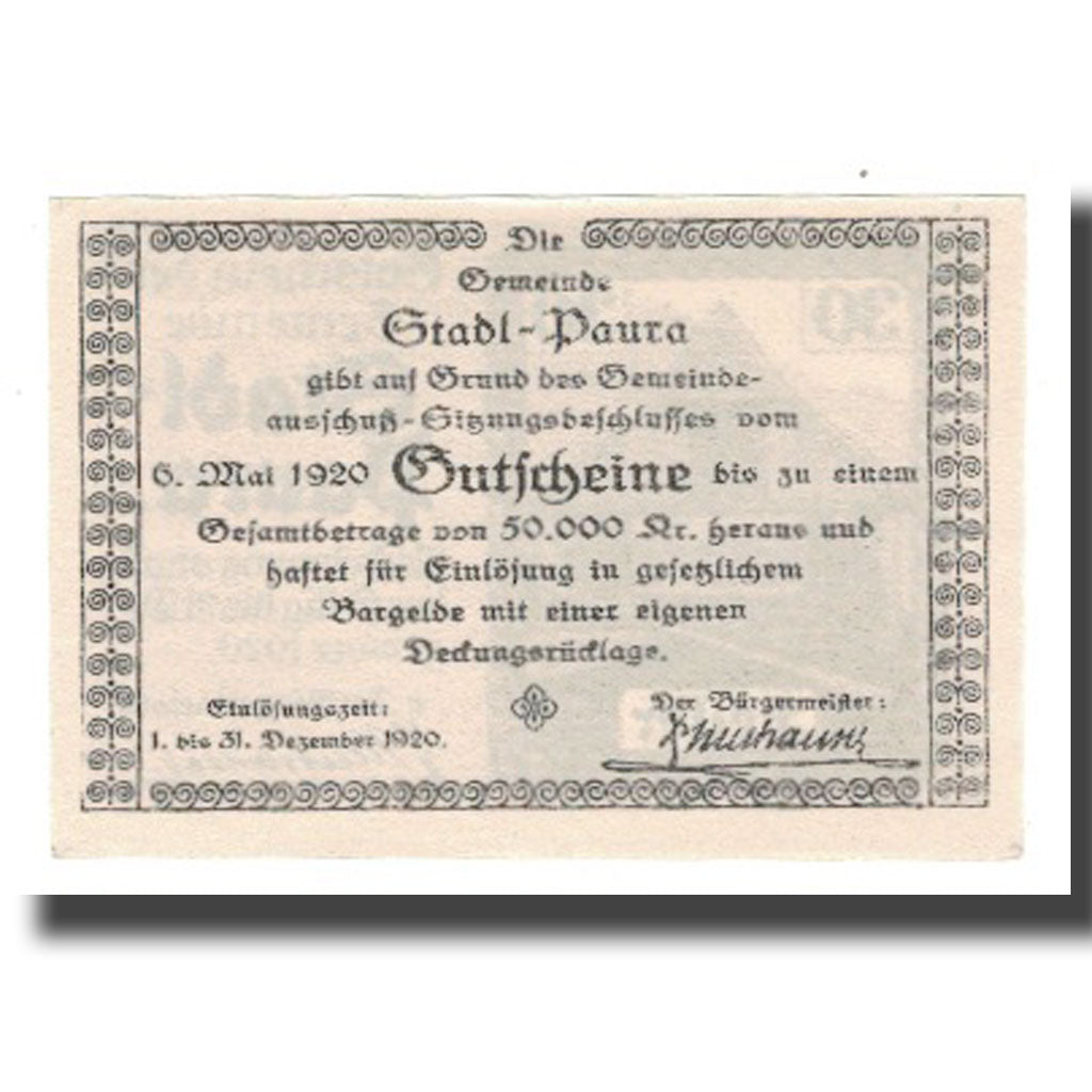 Banknote, Austria, Stadl-Paura, 30 Heller, Texte, 1920, 1920-12-31, UNC(65-70)
