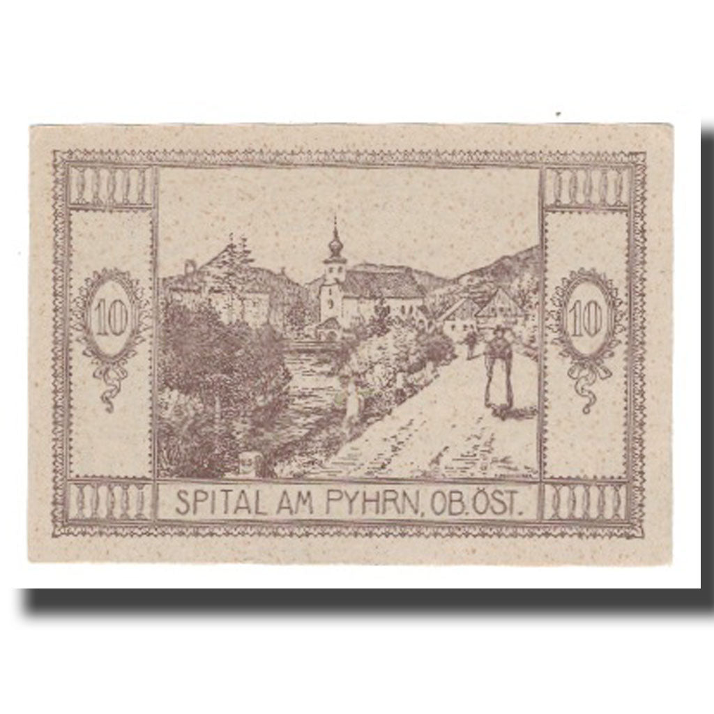Banknote, Austria, Spital am Pyhrn, 10 Heller, Texte, 1921, 1921-03-31