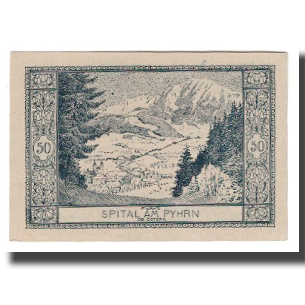 Nota, Áustria, Spital am Pyhrn, 50 Heller, texte 1, 1921, 1921-03-31