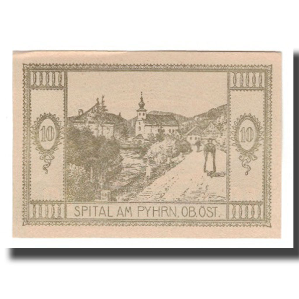 Banknote, Austria, Spital am Pyhrn, 10 Heller, Texte, 1921, 1921-03-31