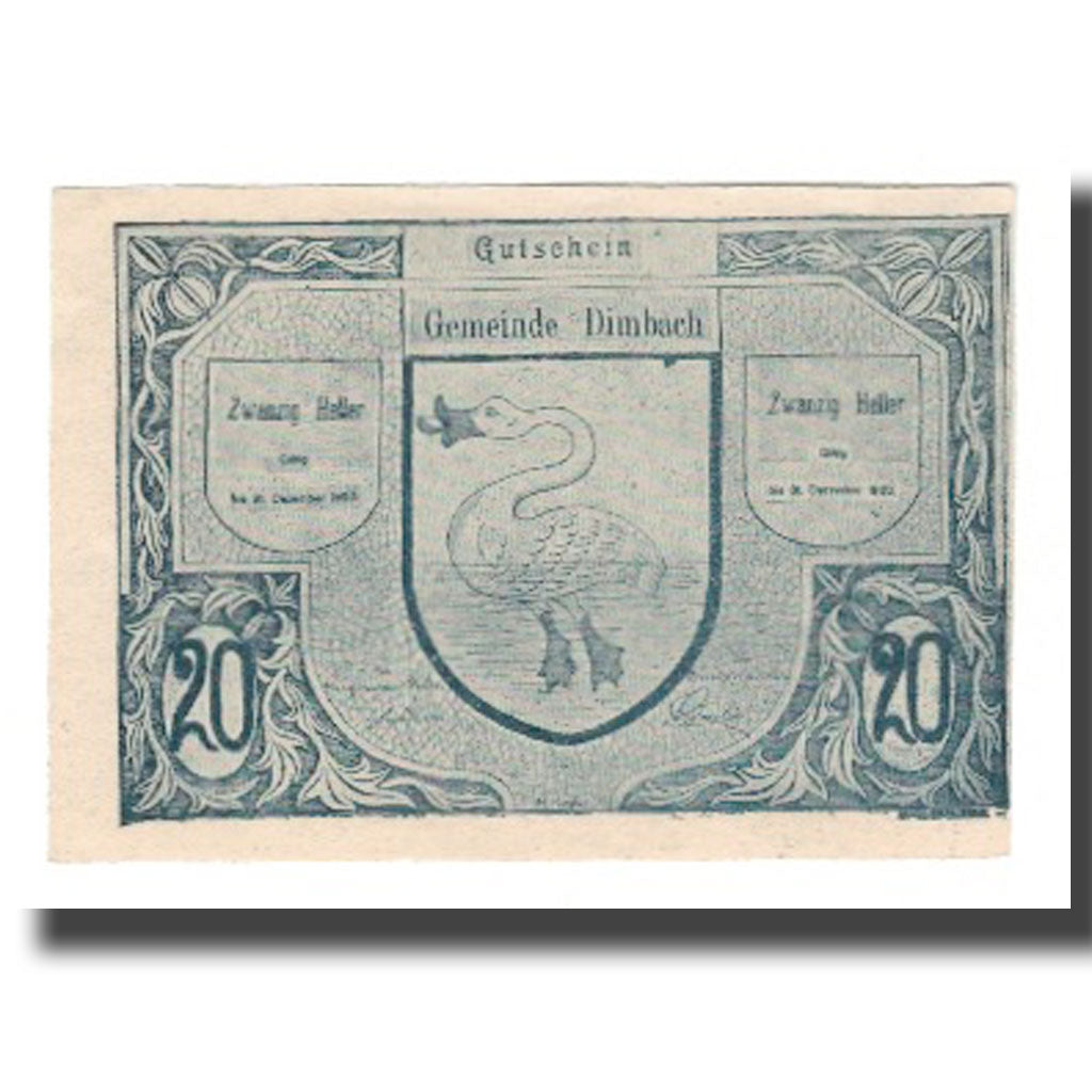 Billete, Austria, Dimbach, 20 Heller, N.D, 1920, 1920-12-31, UNC, Mehl:FS 125