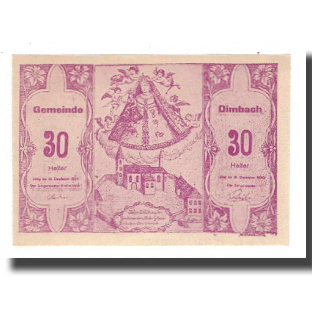 Billete, Austria, Dimbach, 30 Heller, N.D, 1920, 1920-12-31, UNC, Mehl:FS 125