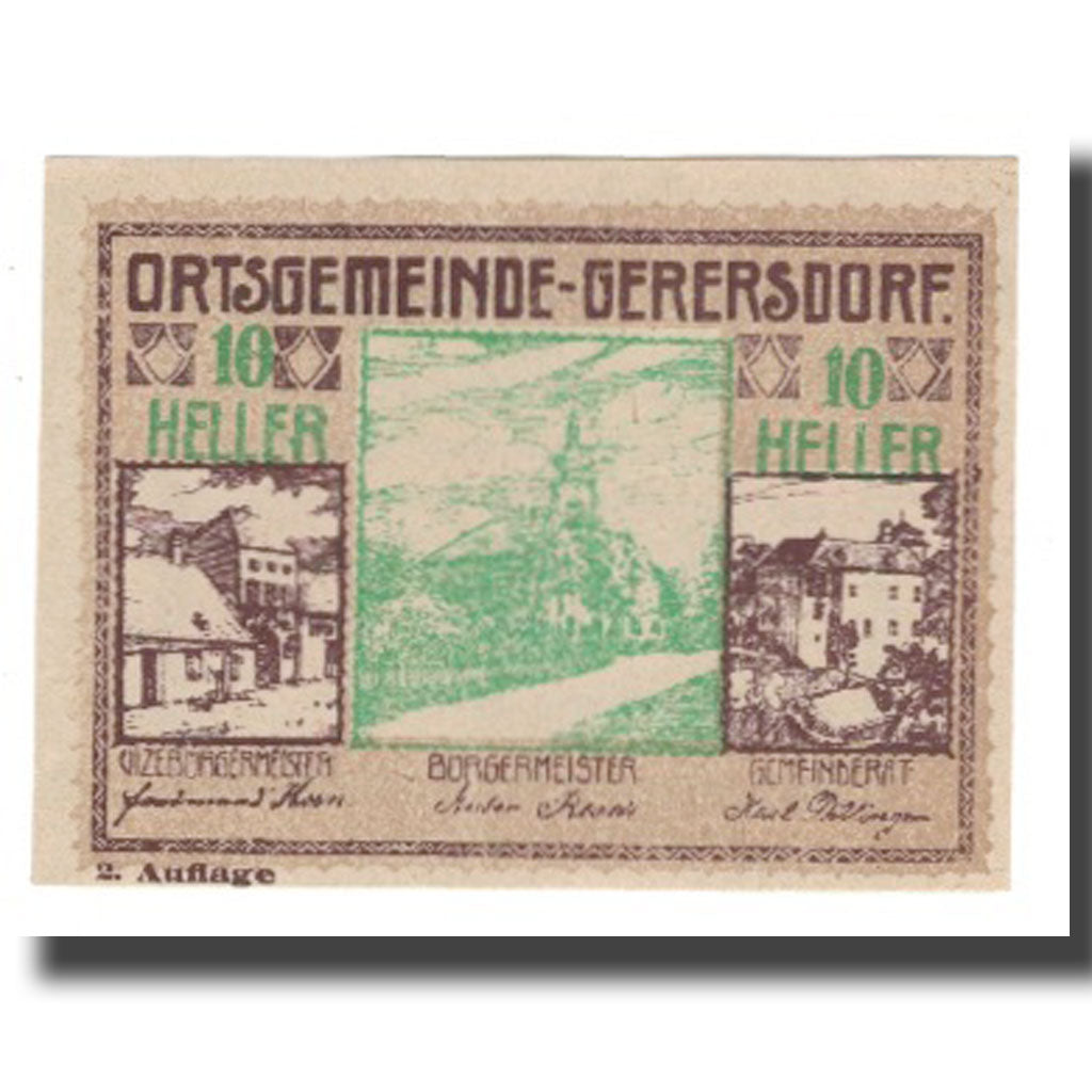 Billete, Austria, Gerersdorf, 10 Heller, Texte, 1920, 1920-09-15, UNC, Mehl:FS
