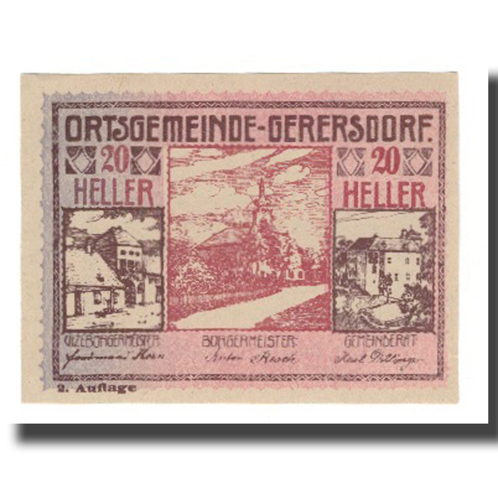 Banknote, Austria, Gerersdorf, 20 Heller, texte 1, 1920, 1920-09-15, UNC(65-70)