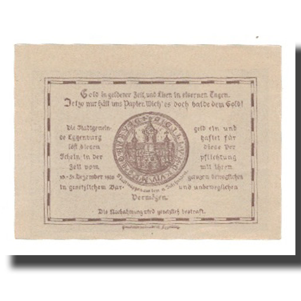 Geldschein, Österreich, Eggenburg, 10 Heller, Texte 2, 1920, 1920-12-31, UNZ