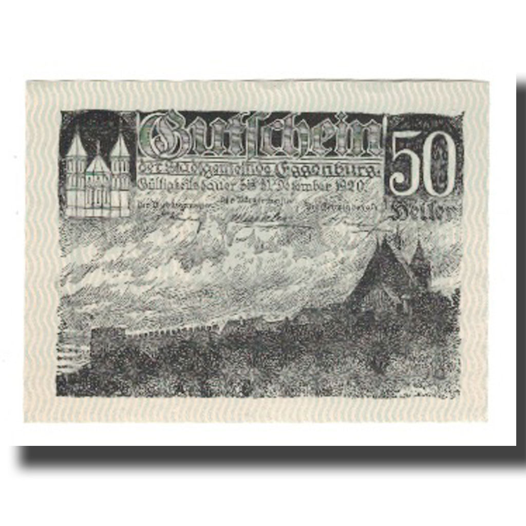 Geldschein, Österreich, Eggenburg, 50 Heller, Texte 9, 1920, 1920-12-31, UNZ