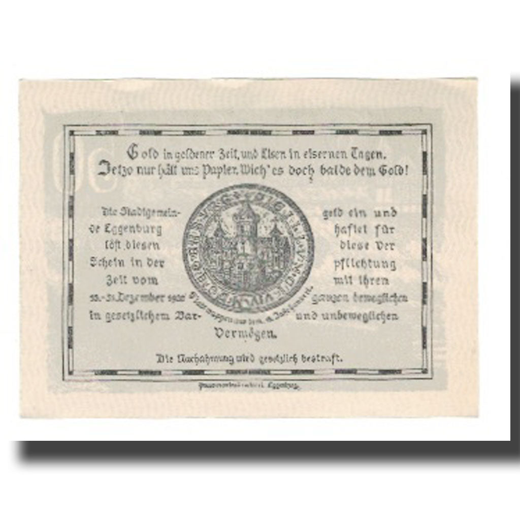Geldschein, Österreich, Eggenburg, 50 Heller, Texte 9, 1920, 1920-12-31, UNZ