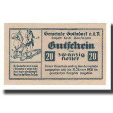 Banconote, Austria, GOTTSDORF, 20 Heller, paysage 1, 1921, 1921-01-31, FDS