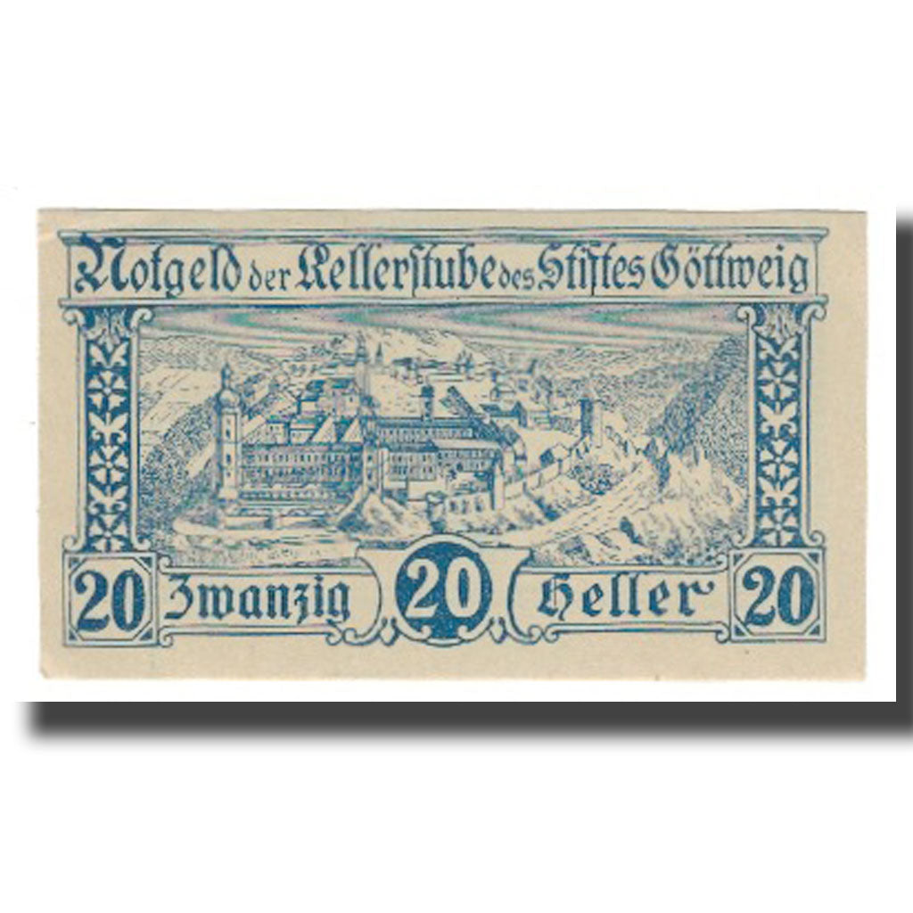 Banknot, Austria, Göttweig, 20 Heller, Texte 3, 1920, 1920-12-31, UNC(65-70)