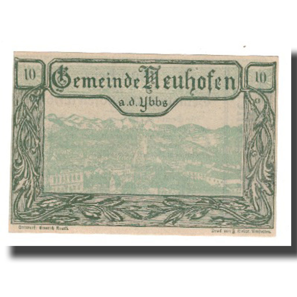 Billete, Austria, Neuhofen a.d Ybbs, 10 Heller, Texte, 1920, 1920-12-30, UNC