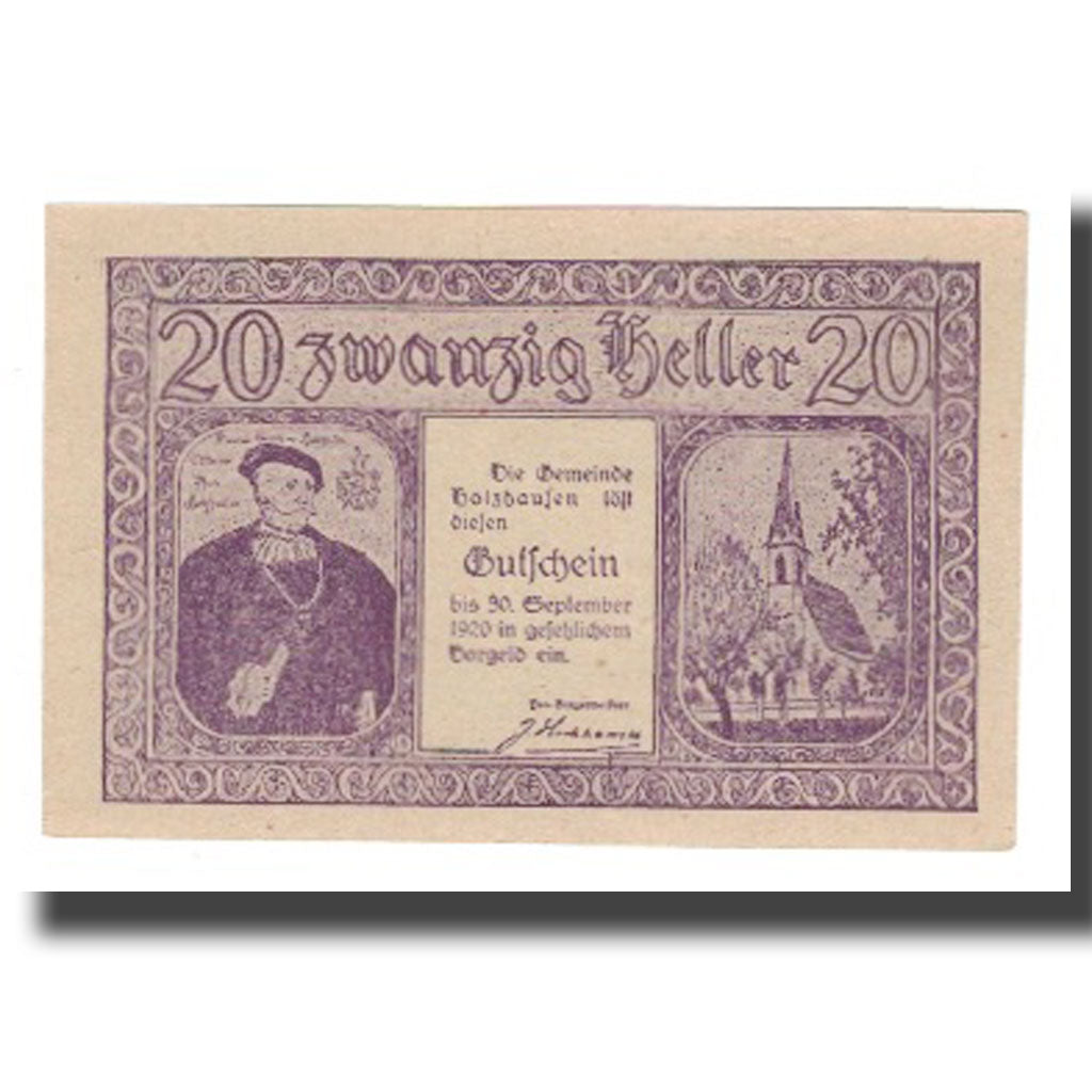 Billete, Austria, Holzhausen, 20 Heller, paysage 3, 1920, 1920-09-30, UNC
