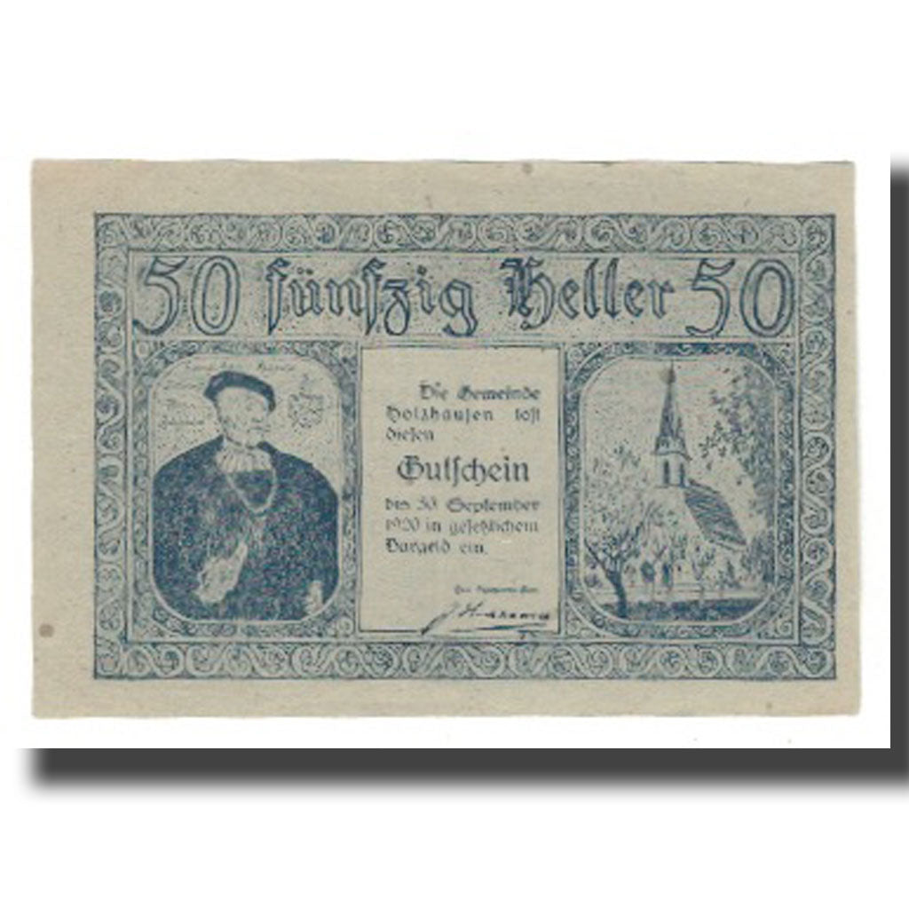 Billete, Austria, Holzhausen, 50 Heller, paysage 4, 1920, 1920-09-30, UNC