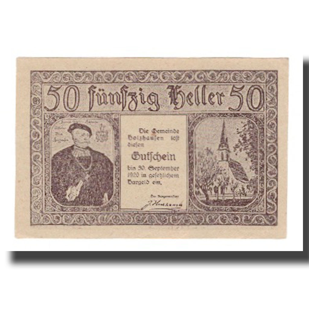 Billete, Austria, Holzhausen, 50 Heller, paysage 5, 1920, 1920-09-30, UNC