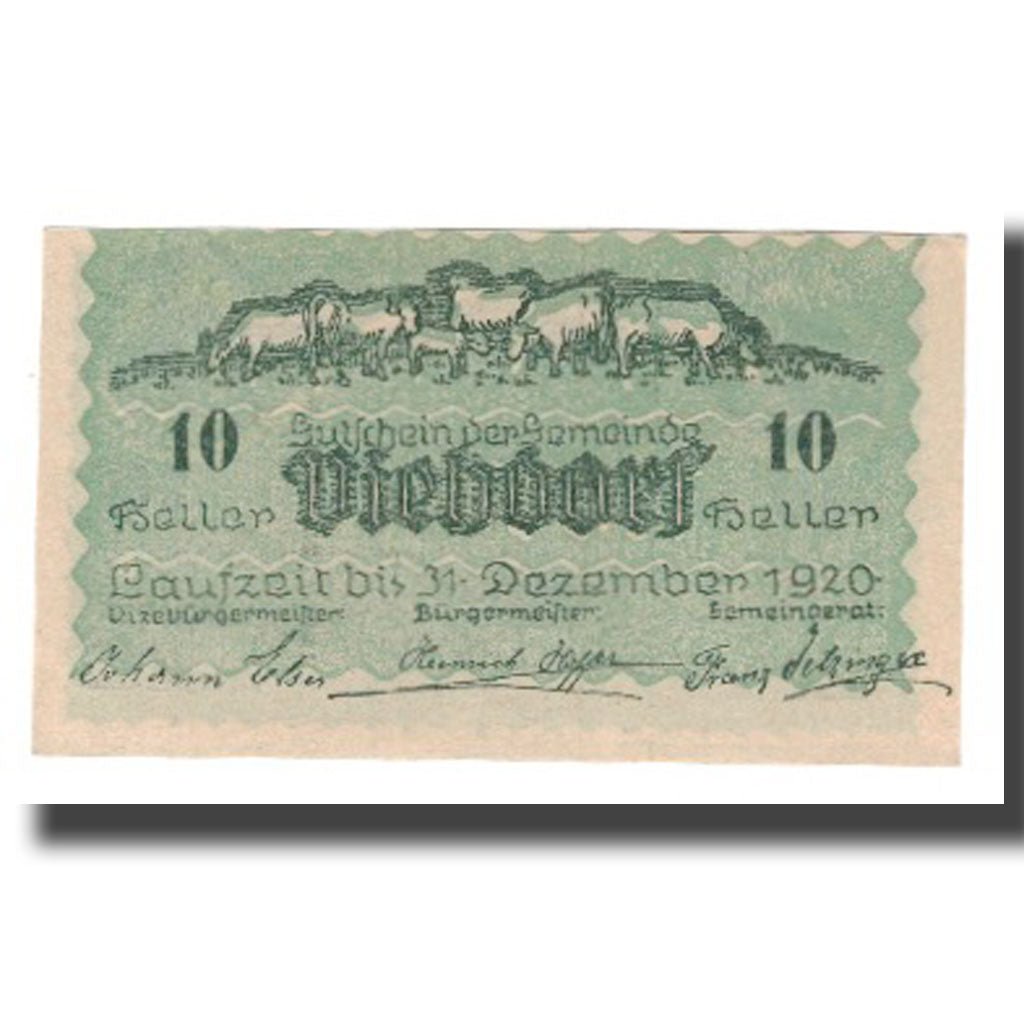 Banknote, Austria, Viehdorf, 10 Heller, Animaux, 1920, 1920-12-31, UNC(65-70)