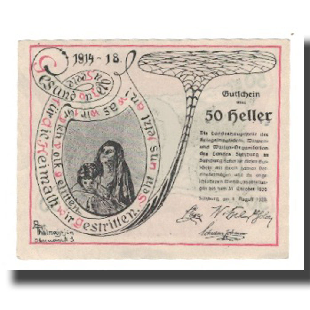 Billet, Autriche, Salzburg, 50 Heller, texte 1, 1920, 1920-10-31, NEUF, Mehl:FS