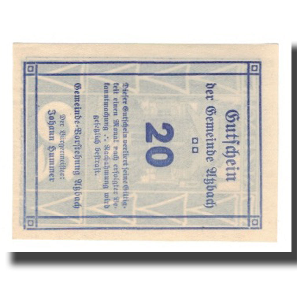 Banknote, Austria, Atzbach, 20 Heller, valeur faciale 1, UNC(65-70), Mehl:FS 62