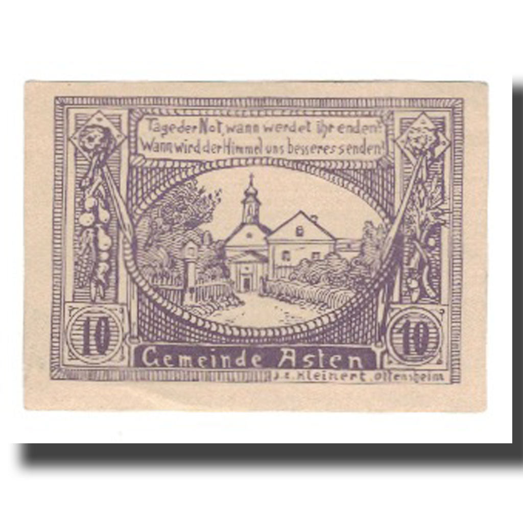 Banknote, Austria, Asten, 10 Heller, Texte, 1920, 1920-12-31, UNC(65-70)