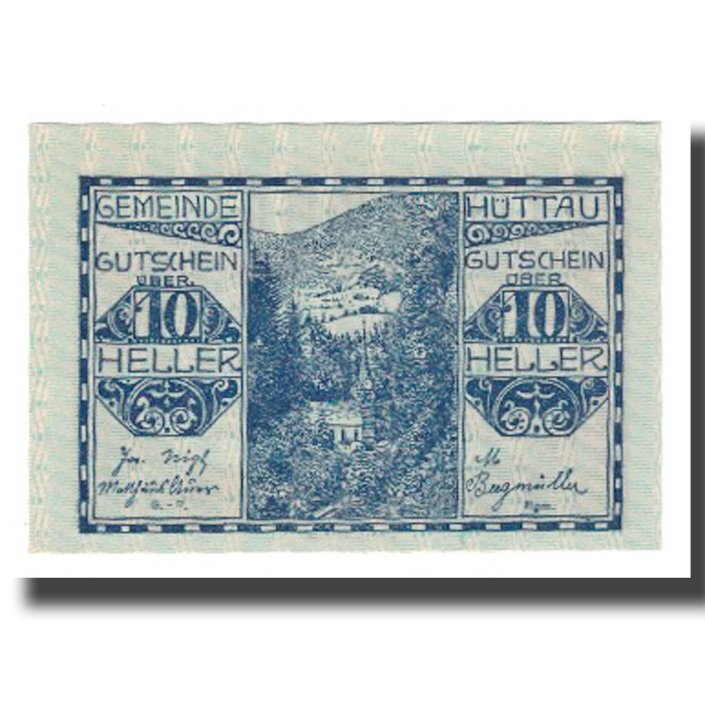 Banknote, Austria, Hüttau, 10 Heller, texte 1, 1921, 1921-01-31, UNC(65-70)
