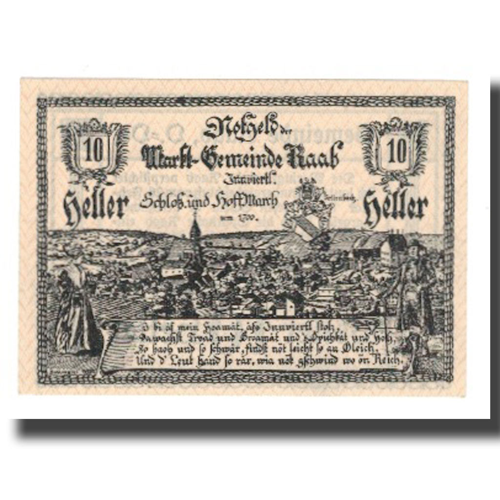 Billet, Autriche, Raab, 10 Heller, Texte, 1920, 1920-02-26, NEUF, Mehl:FS 805II