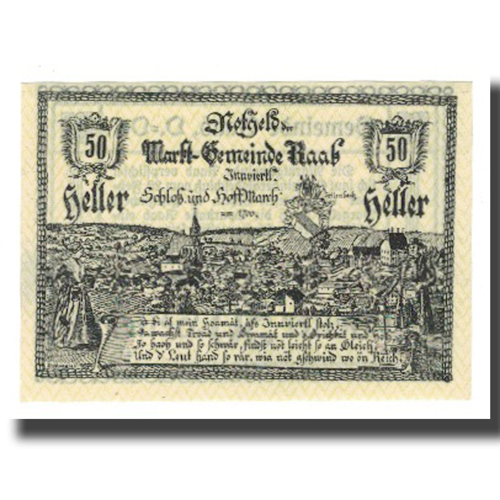 Billete, Austria, Raab, 50 Heller, Texte 2, 1920, 1920-02-26, UNC, Mehl:FS 805II